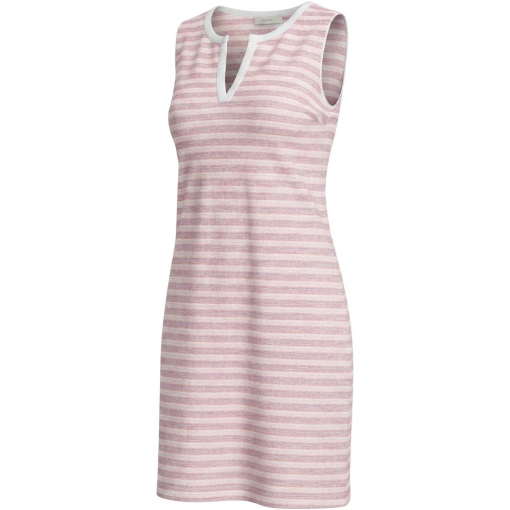 Liz Claiborne Striped Shift Dress Women XXL Pink White Sleeveless Split Neck NWT